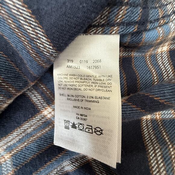 Columbia Shirt Mens XL Blue Brown Plaid Long Sleeve Button Down Outdoors Casual - Picture 4 of 7